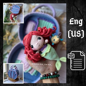 PDF Crochet Pattern Mermaid&#39;s doll House, Amigurmi mermaid, Amigurumi House Pattern,  Amigurumi Ariel Pattern, Amigurumi mermaid doll