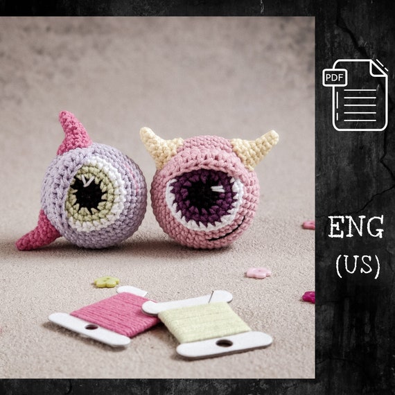 Preview of Crochet pattern monster / Halloween crochet pattern / Amigurumi Monster / Crochet Pattern Keychain / Halloween Decor DIY by CrochetFunnyFriends