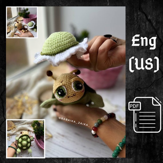 Preview of PDF Crochet Bee - Turtle Pattern,  Amigurumi Turtle Pattern, Crochet Insect, Crochet Bee Doll, Crochet Pattern, Amigurumi Cute Turtle by CrochetFunnyFriends