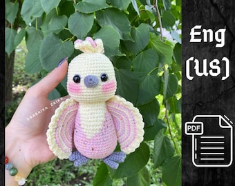 PDF Crochet Parrot Pattern, Amigurumi Bird, Crochet Bird Amigurumi Parrot Amigurumi animal Easy Pattern Keychain Pattern Small toy amigurumi