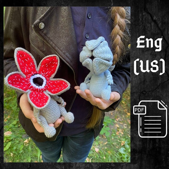 Preview of PDF Crochet Demogorgon Pattern, Amigurumi Demogorgon, Crochet Halloween Pattern, Amigurumi Dragon, Stranger Things, Crochet animal by CrochetFunnyFriends
