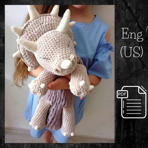 Tutorial Amigurumi pajama bag, amigurumi triceratops, crochet sleeping bag, crochet holder pattern, crochet dinosaur