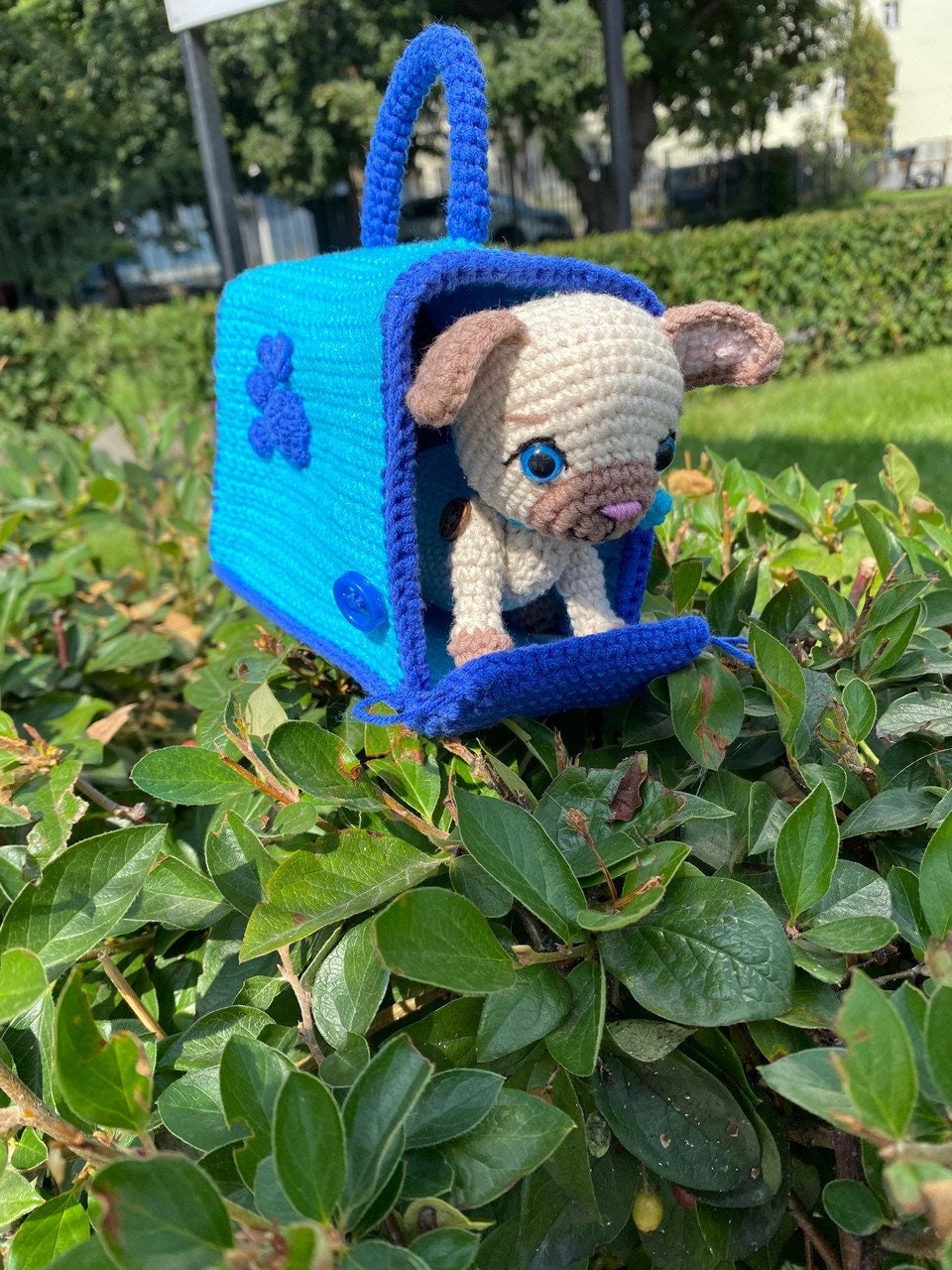 PDF Crochet Cat in a Carrier Bag Pattern Amigurumi Cat Etsy