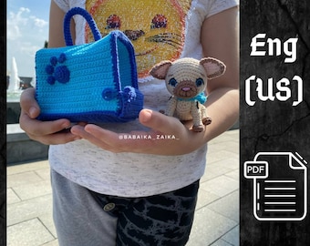 PDF Crochet cat in a carrier bag pattern, Amigurumi cat pattern, crochet kitty, Cute cat, Animal pattern, Amigurumi animal, Crochet animal