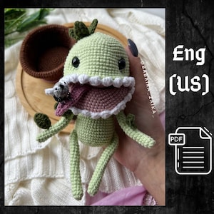 PDF Virkat Venus Flugfälla Mönster, Amigurumi Halloween Ornament Virkat Flugfälla Mönster, Amigurumi Söt Monster Virkat Växtmönster