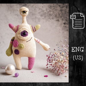 PDF Crochet Monster Stuart Pattern, Unique Amigurumi DIY Halloween Toy, Handmade Cute Eco-Friendly Crochet Monster, Halloween Gift Idea