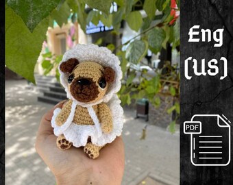 PDF Crochet Cute Pug Dog Puppy Amigurumi and Dogs Accessories, Crochet pattern Crochet Animal Pattern Crochet Pug Pattern Amigurumi baby toy