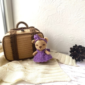 PDF Crochet Pattern Teddy Bear in Suitcase, Small Toy Pattern, Amigurumi, Animal Pattern, Amigurumi bear pattern, TUTORIAL bear in Eng image 3