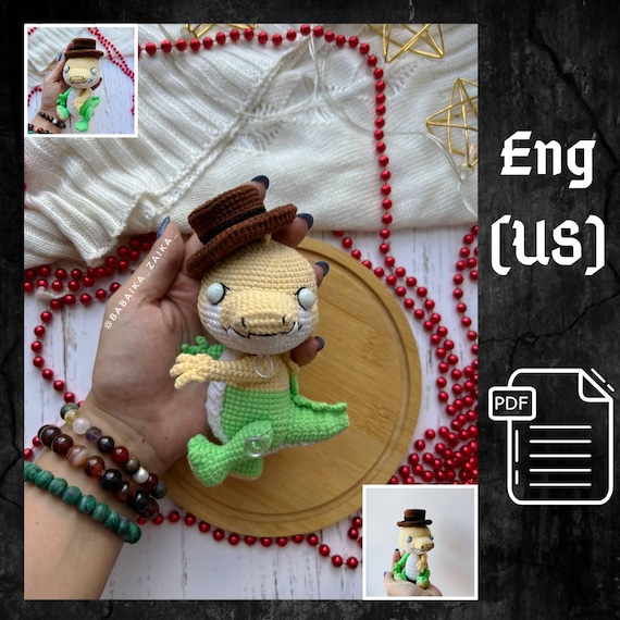 Preview of PDF Crochet Gummigoo Pattern, Amazing Digital Circus Amigurumi, Crochet Monster, Halloween Plush DIY, Amigurumi alligator, Crochet crocodile by CrochetFunnyFriends