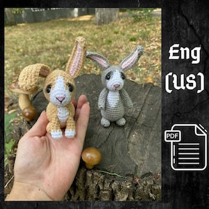 PDF Rabbit Crochet pattern, Crochet SET Animal Pattern, Crochet bunny, Amigurumi baby toy, Crochet Cute bunny Amigurumi, realistic amigurumi
