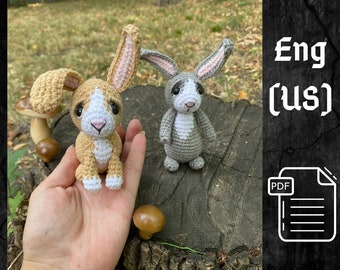 PDF Rabbit Crochet pattern, Crochet SET Animal Pattern, Crochet bunny, Amigurumi baby toy, Crochet Cute bunny Amigurumi, realistic amigurumi