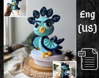 PDF Häkelanleitung Pfau, Amigurumi Vogel, Vogel Häkelanleitung, Amigurumi Pfau, Amigurumi Tier, Vogel Puppe Muster, Vogel Amigurumi