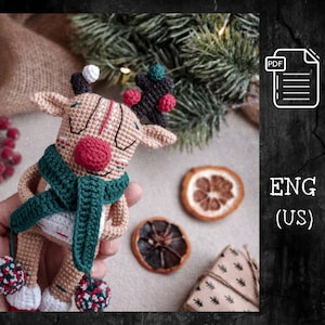 CROCHET PATTERN Christmas Deer / Amigurumi Deer / Crochet reindeer toy / Animal Crochet pattern / Christmas decoration