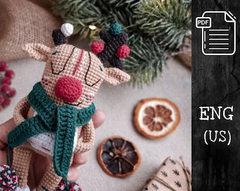 CROCHET PATTERN Christmas Deer / Amigurumi Deer / Crochet reindeer toy / Animal Crochet pattern / Christmas decoration