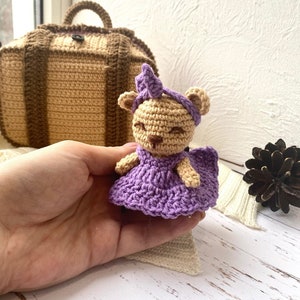 PDF Crochet Pattern Teddy Bear in Suitcase, Small Toy Pattern, Amigurumi, Animal Pattern, Amigurumi bear pattern, TUTORIAL bear in Eng image 2