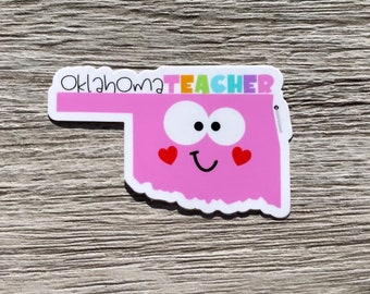 Oklahoma Teacher Vinyl Die Cut Sticker