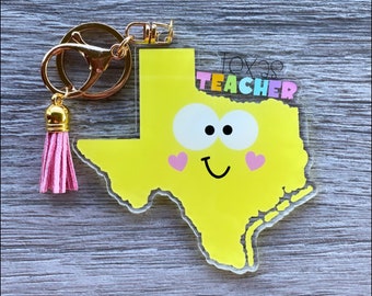 Texas Teacher  Acrylic Keychain/Charm