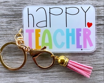 Happy Teacher Acrylic Keychain/Charm