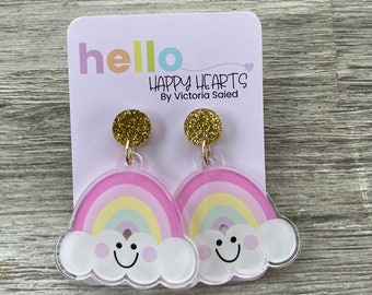 Happy Rainbow Teacher Earrings