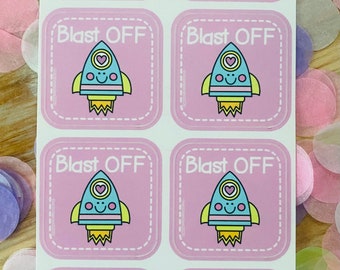 Blast OFF Rocket Stickers