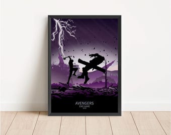 Avengers Endgame Print: Minimalist Superhero Film Art Decor