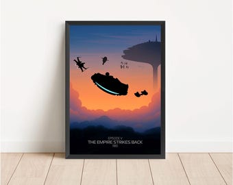 Star Wars: Das Imperium schlägt zurück | Film Film Poster | Sci-Fi | George Lucas | Jedi | Minimalistische Kunst