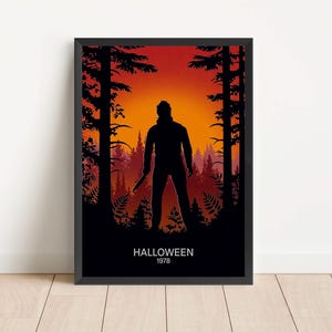 Filmposter Halloween (1978): minimalistische filmkunst