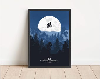 Póster de la película E.T.: Impresión de la película de Spielberg