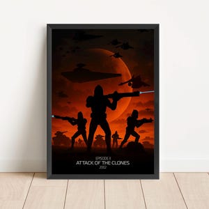 Star Wars: Klonernas attack | Filmaffisch | Sci-fi | George Lucas | Jedi | Minimalistisk konst