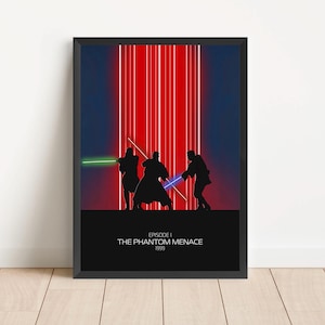 Star Wars : La menace fantôme | Affiche de film | Science-fiction | Georges Lucas | Jedi | Art minimaliste
