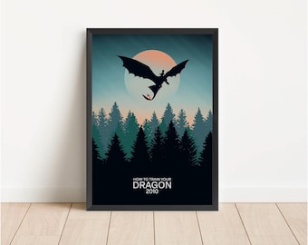 Póster de la película Cómo entrenar a tu dragón: Impresión artística de la película Dreamworks