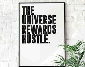 Joe Rogan Hustle Quote | Motivational Poster, Wall Art Quote, Minimalist, Home Office Print, Inspirational Quotes, Home Décor, Motivation