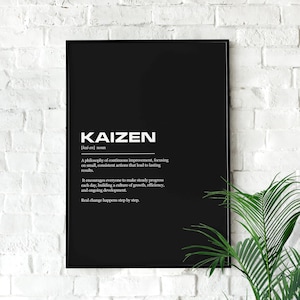 Definizione di Kaizen Poster motivazionale per ufficio Stampa artistica da parete / Citazioni motivazionali / Stampe motivazionali / Decorazioni murali motivazionali