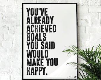 Alex Hormozi - You've Already Achieved Goals Quote | Motivational Poster, Wall Art, Minimalist, Home Office, Gym Poster, Joe Rogan, Quote