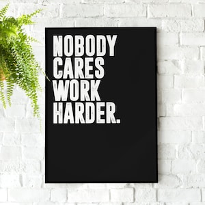 Jocko Willink Nessuno si preoccupa, lavora di più / Poster motivazionale, citazione artistica da parete, minimalista, ufficio domestico, poster da palestra, arredamento per la casa, Joe Rogan