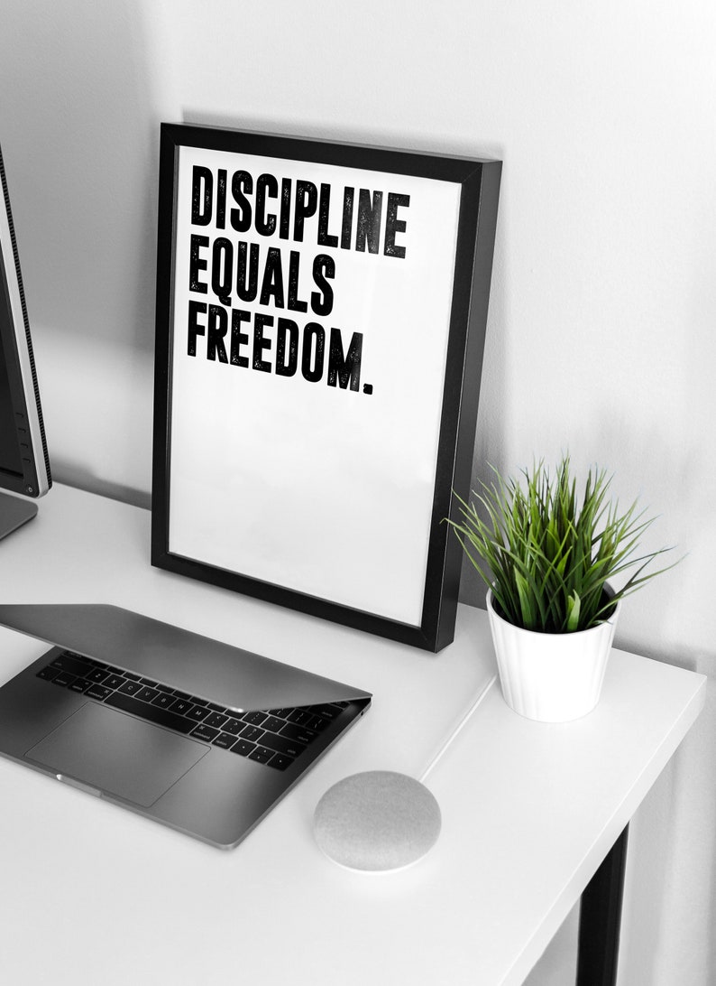 Movstrb Targa In Metallo "Discipline Equals Freedom" - Poster Vintage 30,5x40,6 Cm - Decorazione Da Parete Per Garage, Palestra E Casa