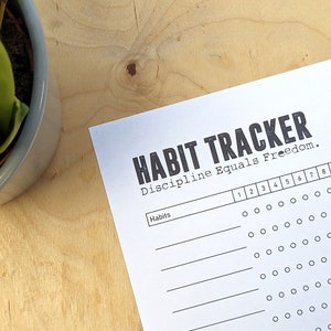 Tracker delle abitudini mensili stampabile orizzontale, modello di tracker delle abitudini, tracker di routine, sfida delle abitudini di 30 giorni, A4/A3/Lettera, download immediato