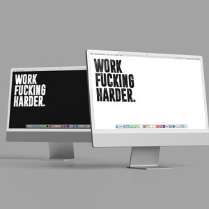 ¡Trabaja más duro! / Fondo de escritorio, descarga digital, fondo de pantalla para ordenador, fondo de pantalla para portátil, Productividad, Motivación, Inspiración