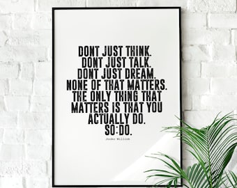 Jocko Willink So Do | Motivational Poster, Wall Art Quote, Minimalist, Home Office Print, Inspirational Quotes, Home Décor, Quote Prints
