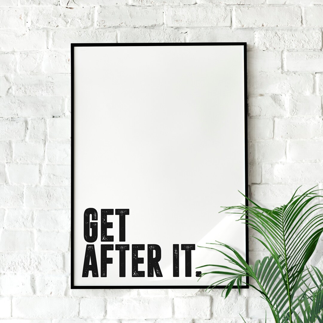 Jocko Willink Get After It Motivational Poster, Wall Quote, Minimalist