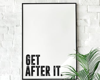Jocko Willink Get After It | Motivational Poster, Wall Quote, Minimalist, Office Wall Art, Inspirational Quotes, Home Décor, Quote Print