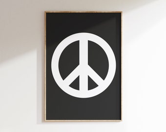 Peace Poster | Peace Print, Minimalist, Office Wall Art, Home Décor, Boho Decor Print, Boho Wall Art, Poster, Hippie wall art, Retro 70s,