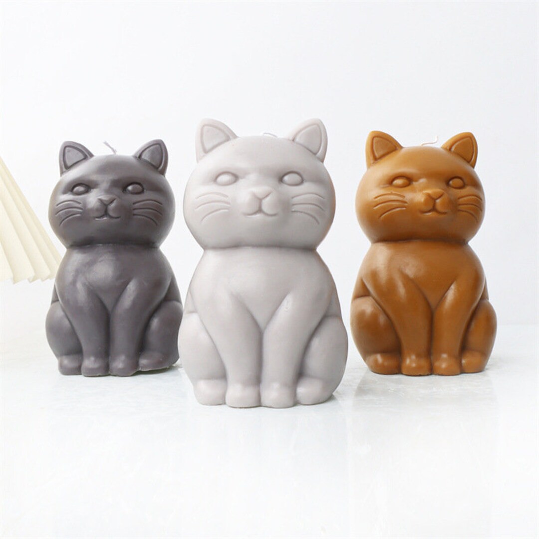 Cat Moldcute Fat Cat Candle Moldsilicone Mold Plaster Etsy