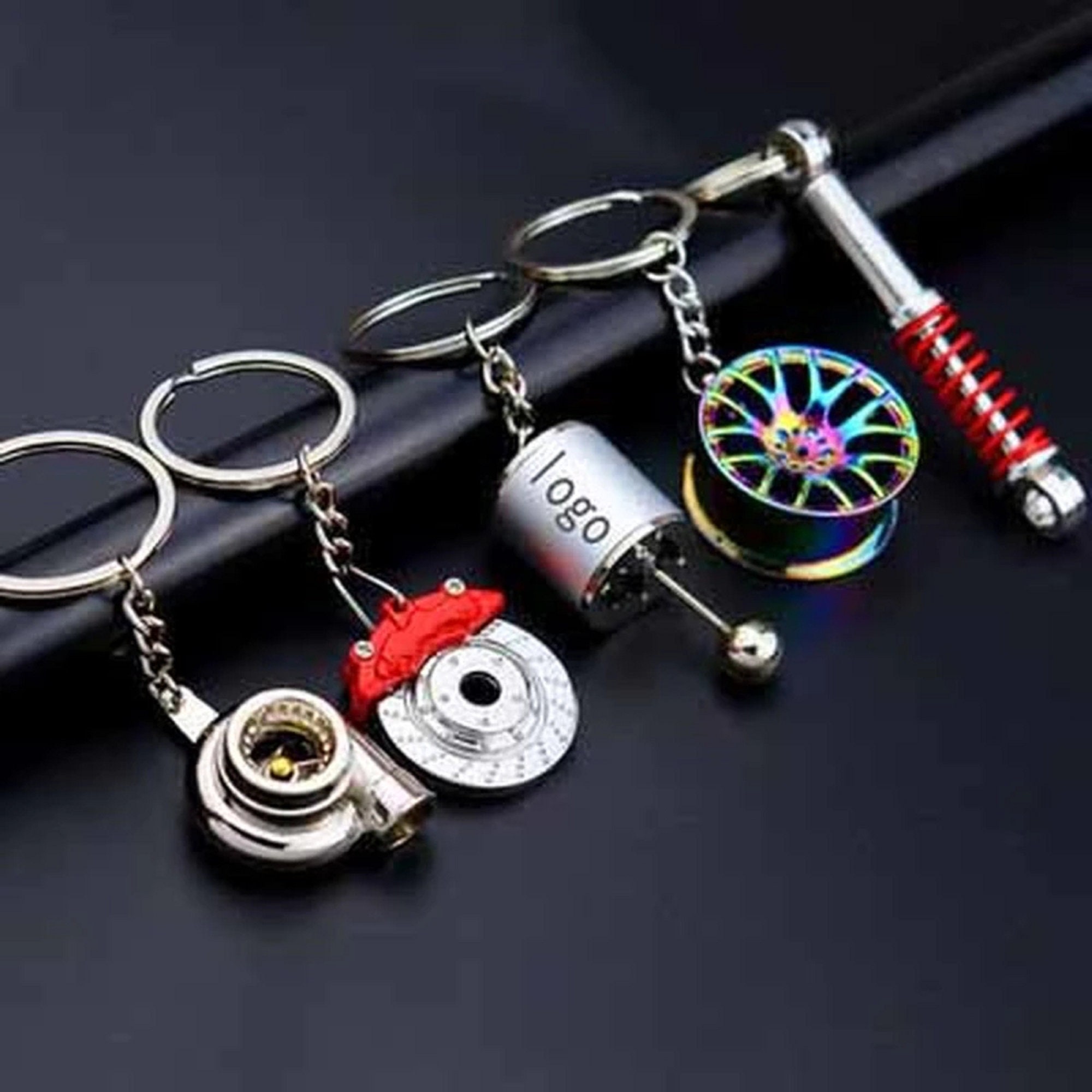 Genuine Leather Premium Car Logo Keychain Accessories Keyring with Logo and Key Ring,Fathers Day Gift 