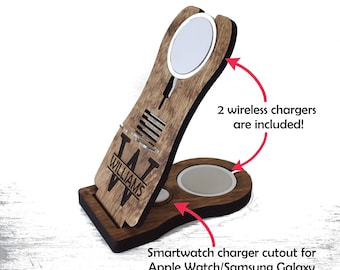 スマートフォン、スマートウォッチ、イヤホン用のワイヤレス充電ステーション、コンパクトなワイヤレススタンド、MagSafe対応、ワイヤレス充電器2個付属!