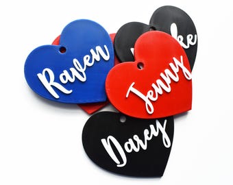 Heart Tag Valentine’s Basket Tags Valentine’s Day Tags Valentine’s Day Bag Tags Custom Name Tag Valentine's Day Name Tags