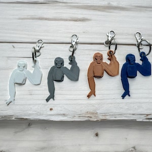 Gorilla Tag-sleutelhanger, Gorilla Tag Virtual Realty-personage, 3D-geprinte gorilla-monkey-sleutelhanger, VR-gamercadeau