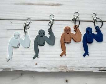 Gorilla Tag Keychain, Gorilla Tag Virtual Realty Character, 3D printed gorilla monke keychain, VR Gamer Gift