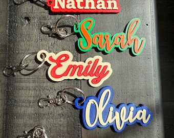 Personalized 3D Printed Name Keychain – Custom Key Ring, Backpack Tag, Unique Gift for Him or Her