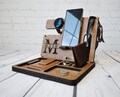 Personalized docking station, Wooden phone stand, Christmas gift, Gift for him, Gift for men, Tech gift,
